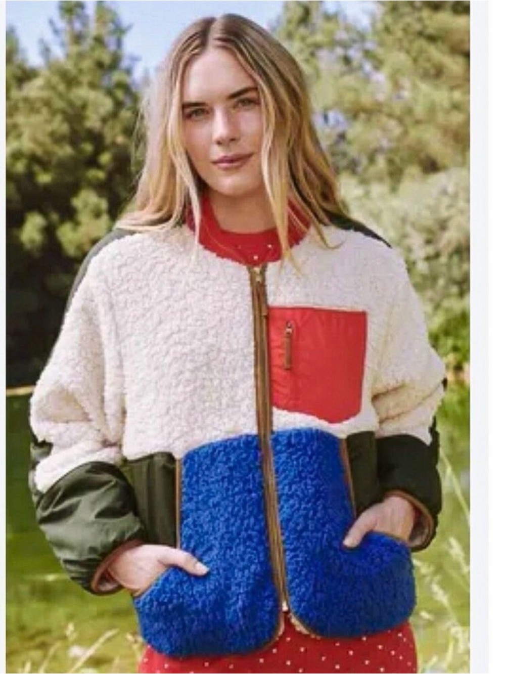THE GREAT x Eddie Bauer
Colorblock Sherpa Fleece Jacket
Women's L Zip Up Outdoor